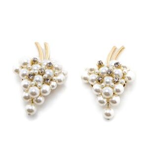 BNWT DOLCE & GABBANA PEARLS CRYSTALS GRAPE SHAPED CLIPS EARRINGS